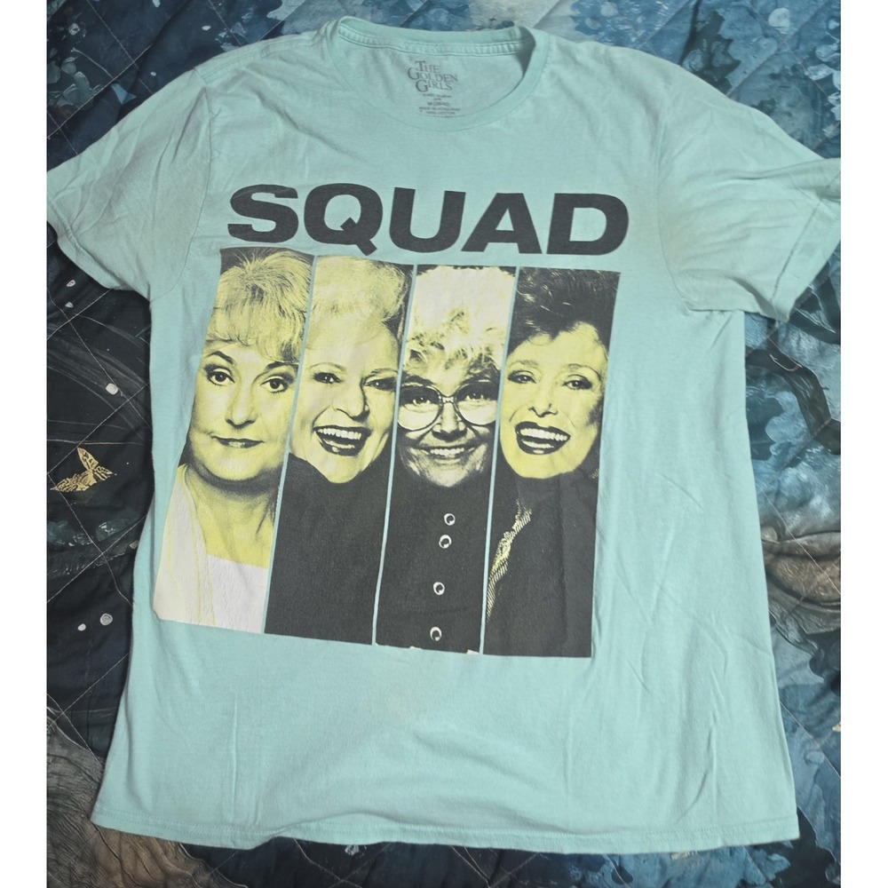 The Golden Girls SQUAD Graphic T Shirt Teal Adult Medium Dorothy Rose Blanche